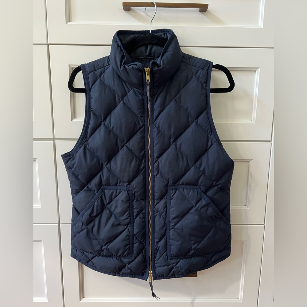J. Crew Quilted Zip-up Vest in Navy